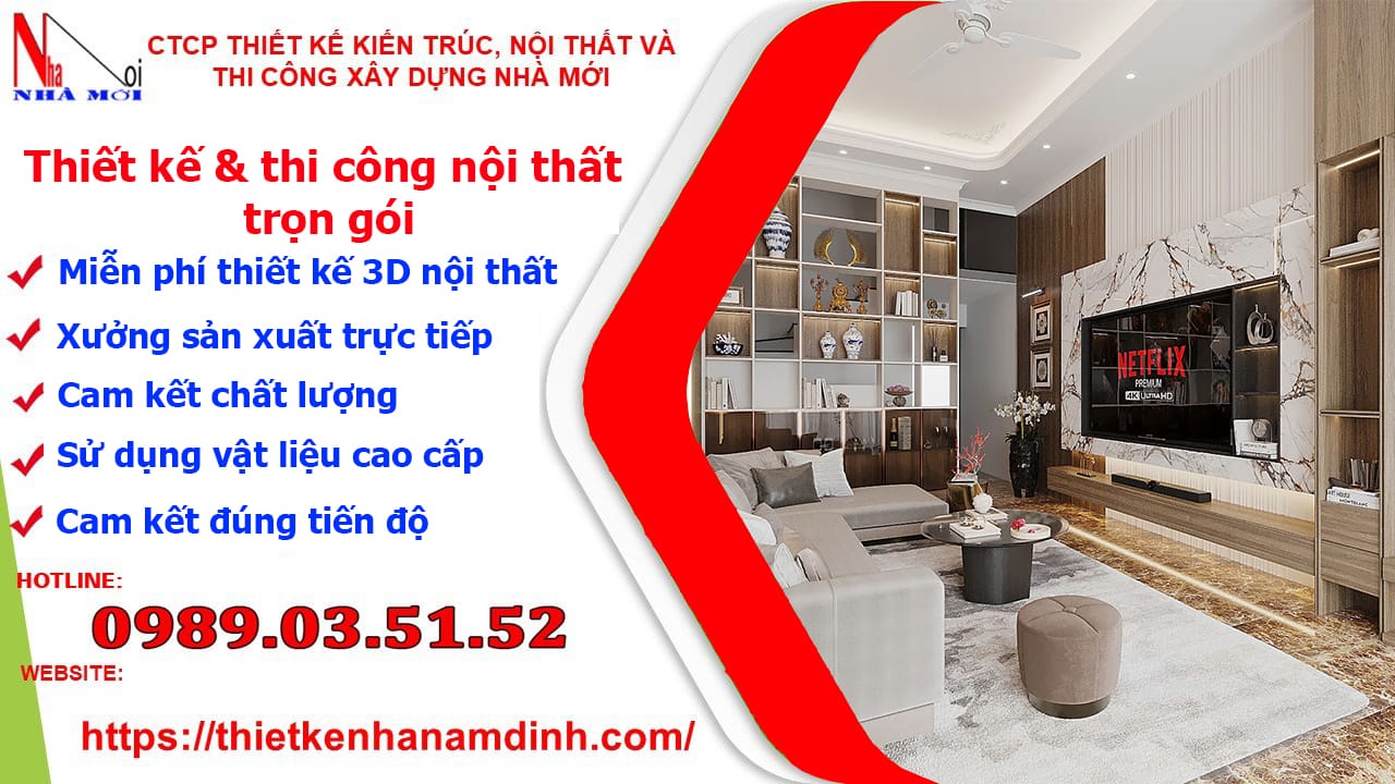Thiết kế 3D nội thất nhà phố tại nam định