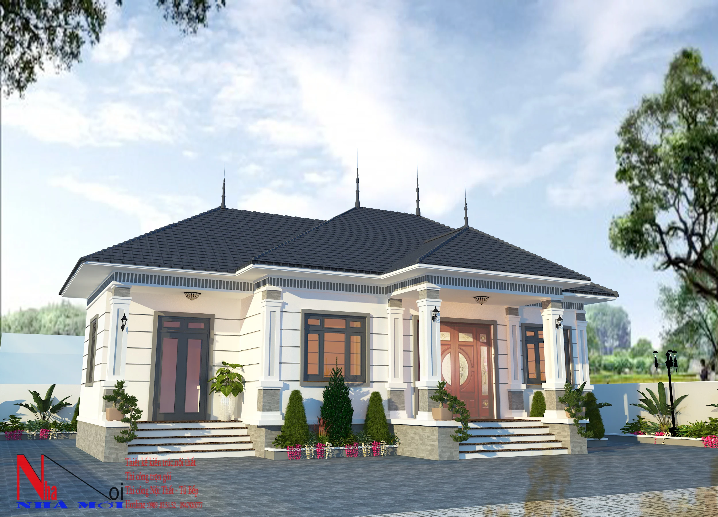 Biệt thự 1 tầng mái nhật (1)