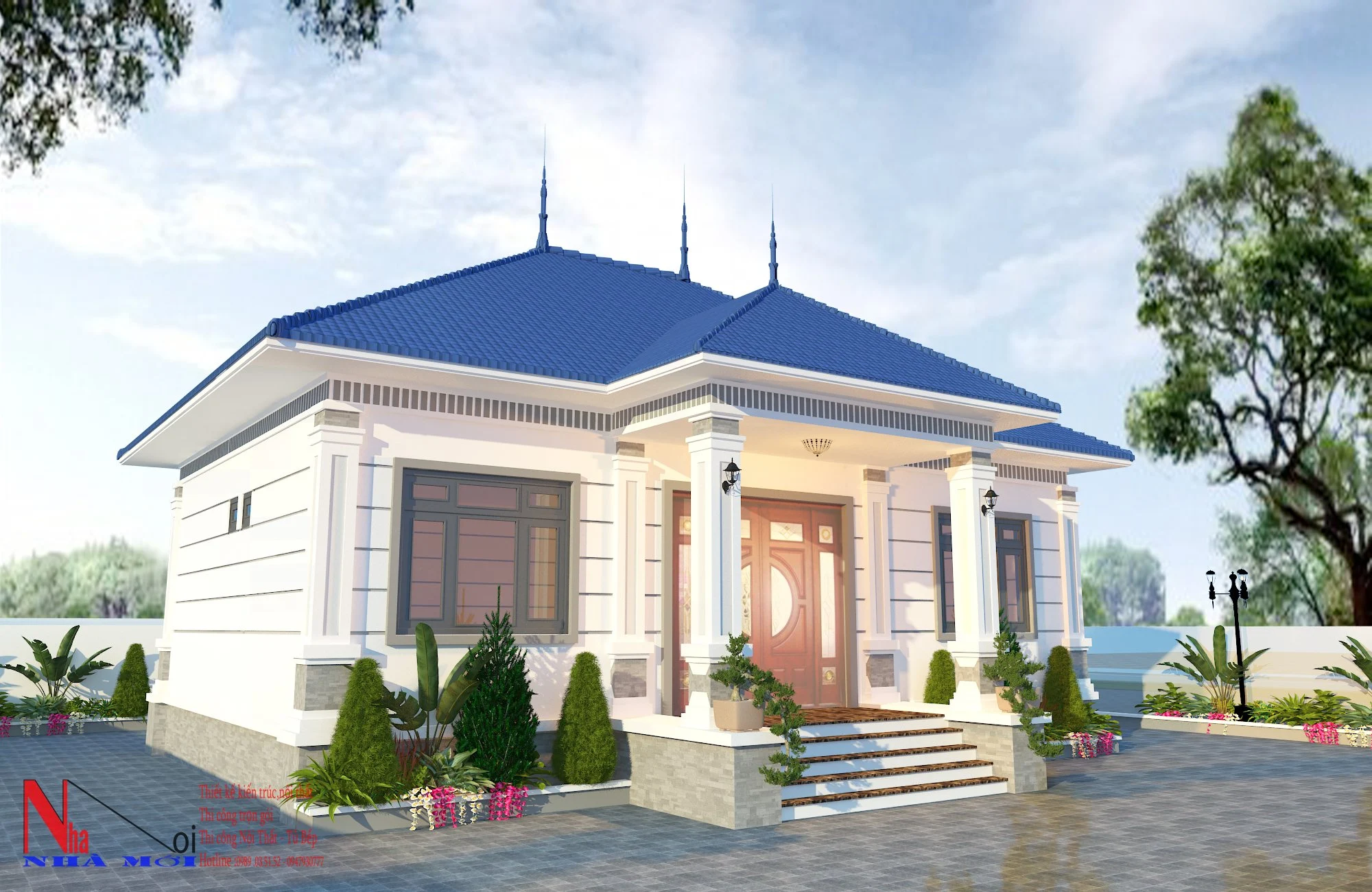 Biệt thự 1 tầng mái nhật (3)