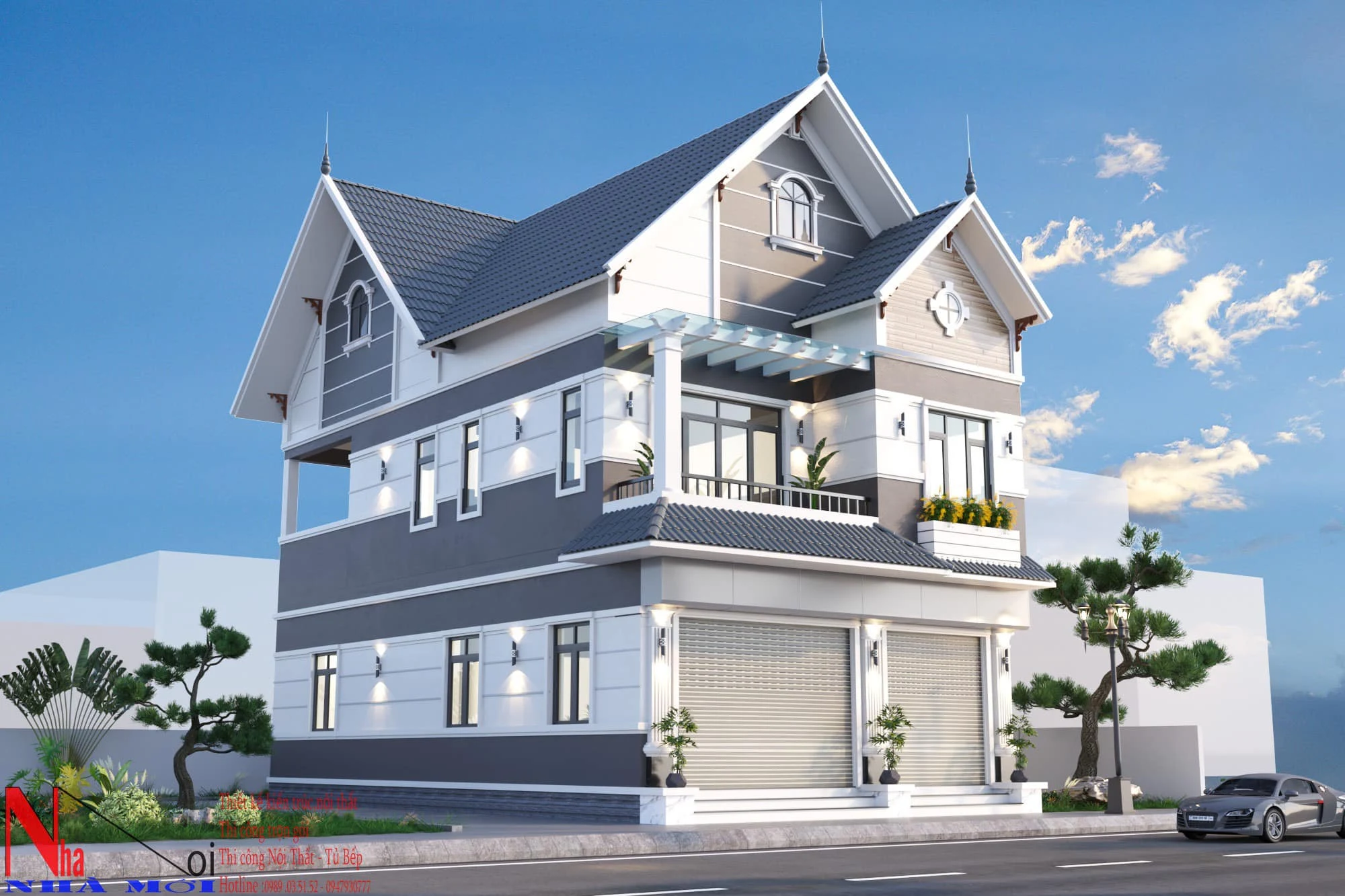 Biệt thự 2 tầng mái thái - Bác Chính